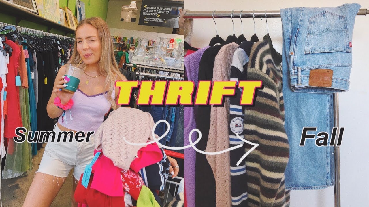 Thrift with me! EARLY Fall thrift haul ★ Cozy sweaters, levi's...