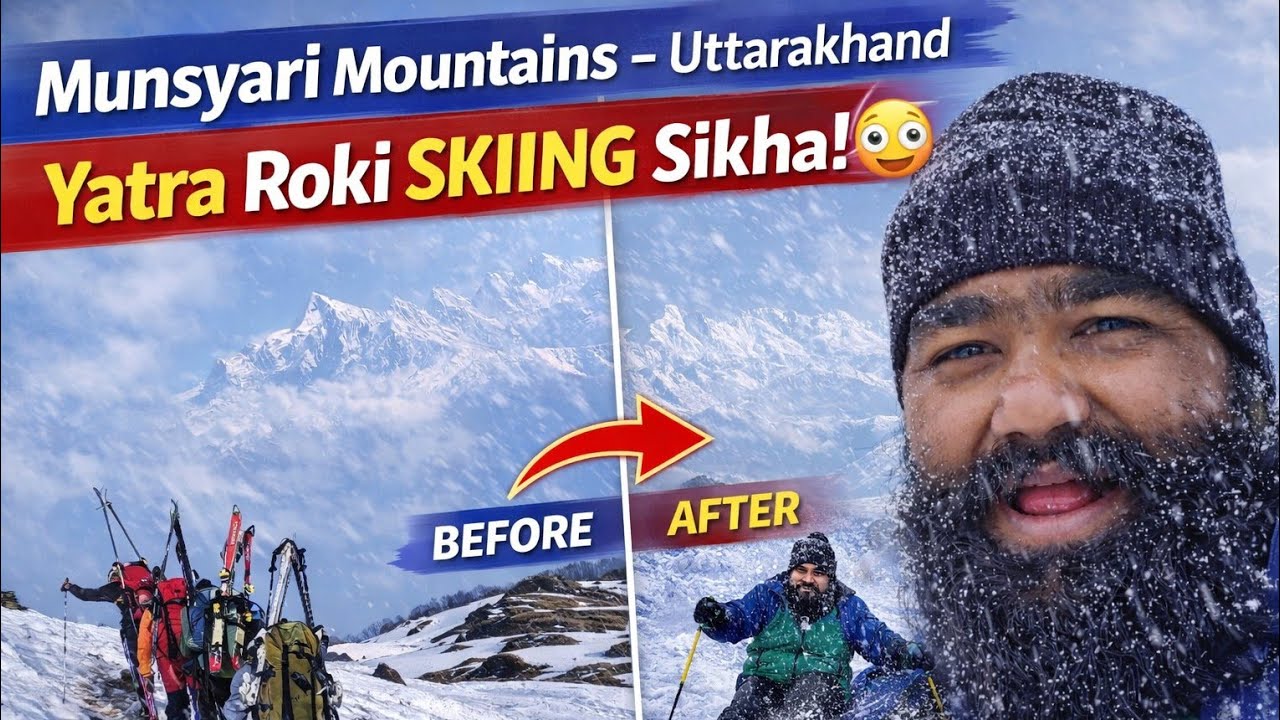 14 Days Skiing Challenge at 12,000 ft 😱 | Munsyari Snow Adventure #munsyari #skking #himalayas 