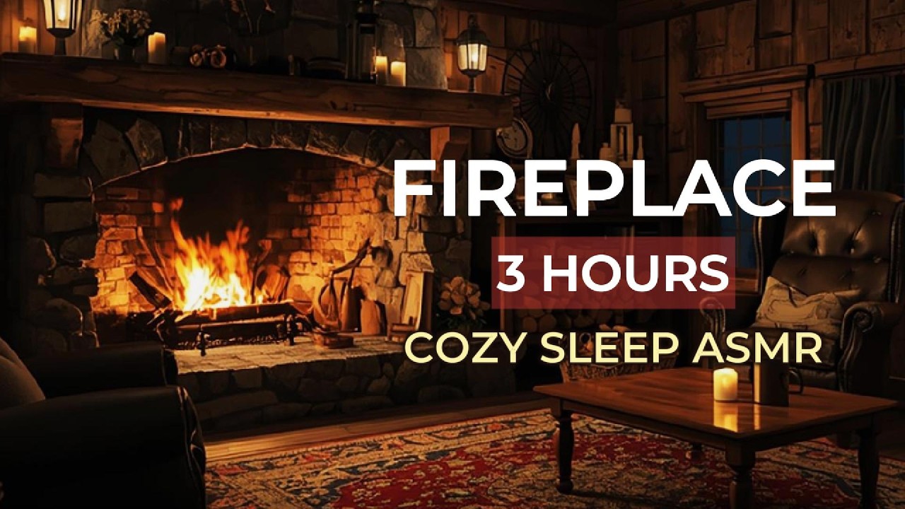3 Hours Fireplace Sounds for Sleep 🔥 Cozy Crackling Fire Ambience | Deep Sleep ASMR
