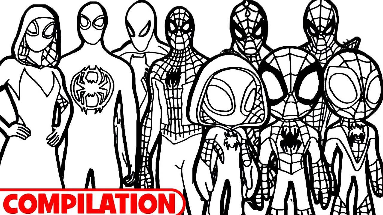 🔴DRAWIG  Marvel's SPIDEY and His Amazing Friends, Spider Man, spider-verse | 60 Minute Compilation