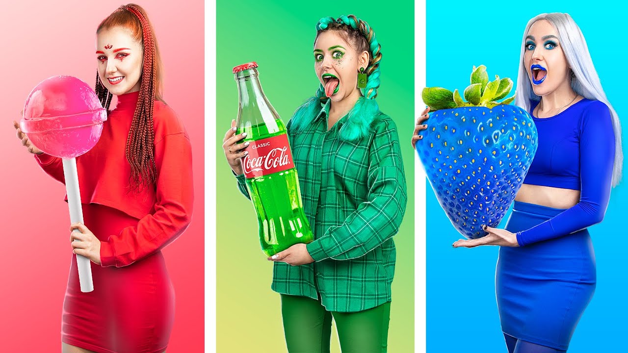 D&eacute;fi Des Couleurs: Rouge VS Vert VS Bleu ! Tout D'Une Seule Couleur Pendant 24 Heures !