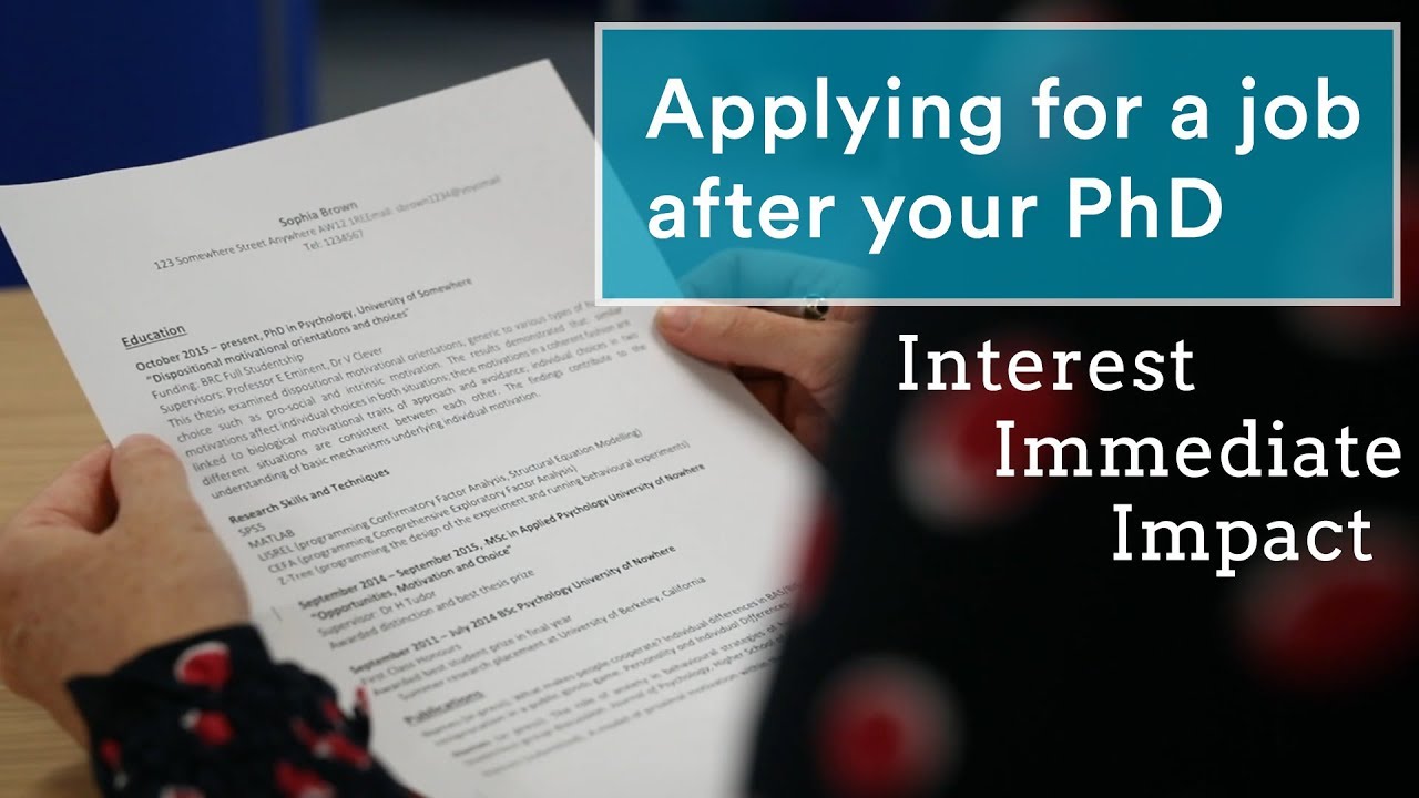 Successful job applications for PhD students