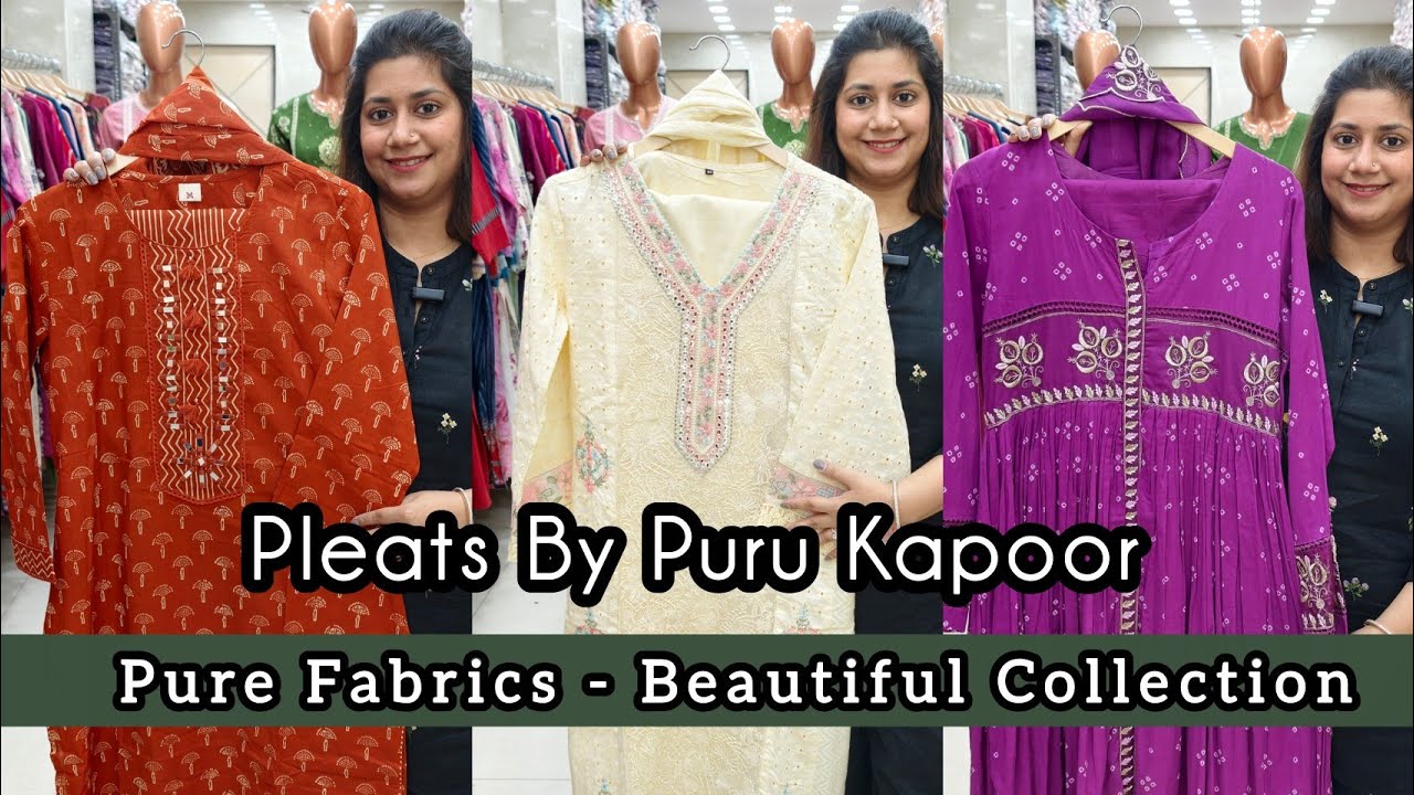 💞Pure Cotton - Mul Chanderi - Silk - Crep & Designer Suits Collection From Pleats By Puru 💞