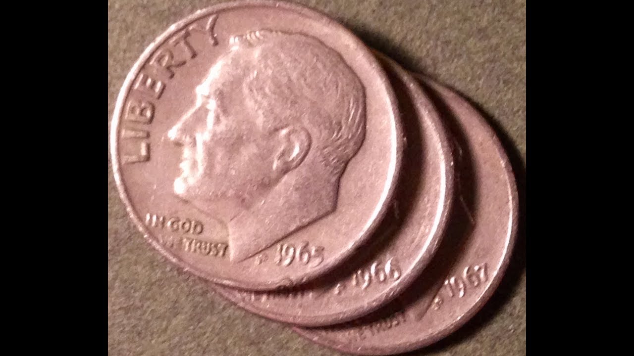 Roosevelt Dimes: 1965, 1966, 1967 - All With No Mint Mark
