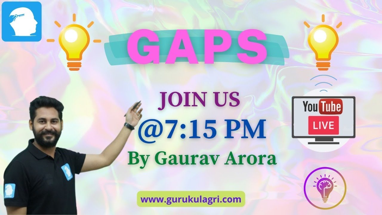 MCQ LIVE SESSION - 16 | G A P S | GURUKULAGRI