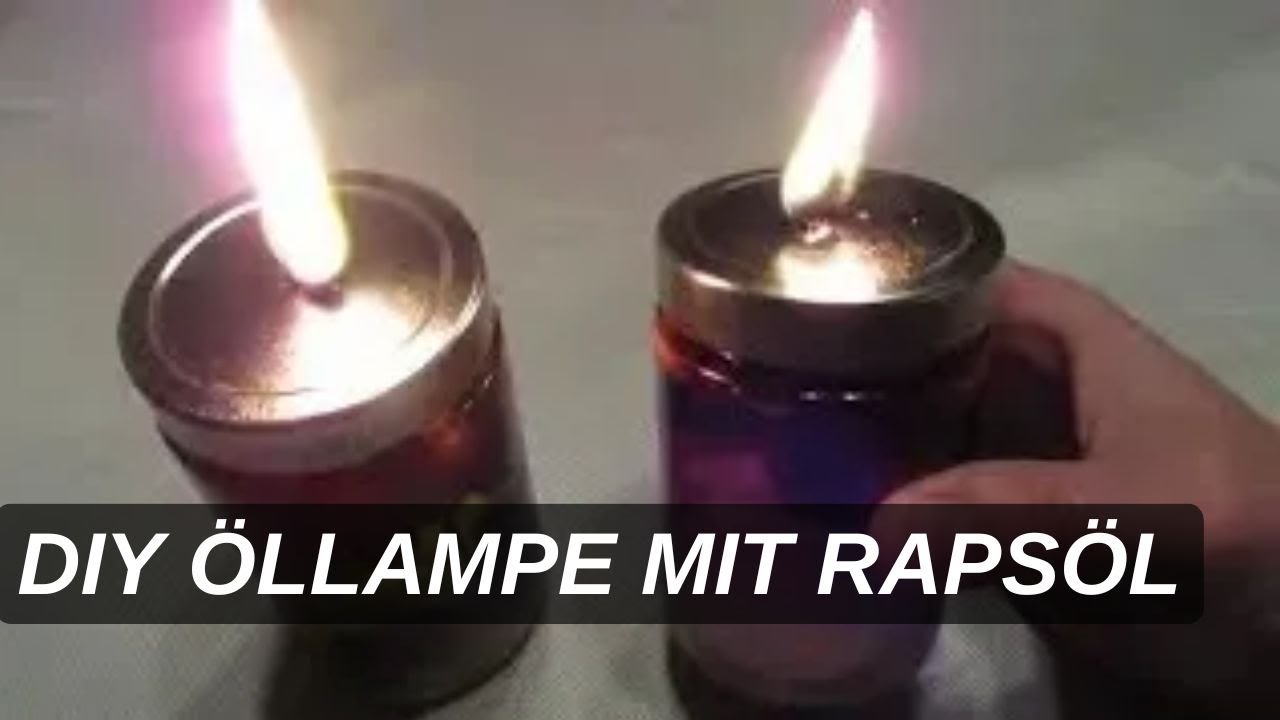 ÖLLAMPE mit SPEISEÖL Öllampe Ölkerze Pflanzenöl Kerzen aus Schraubgläsern basteln Öllampe bauen. I