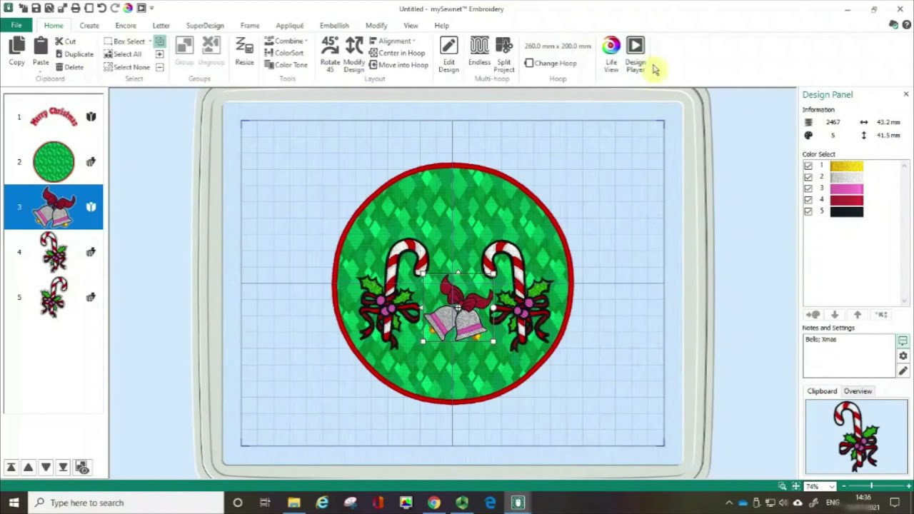 mySewnet Embroidery Software - What's on the screen?