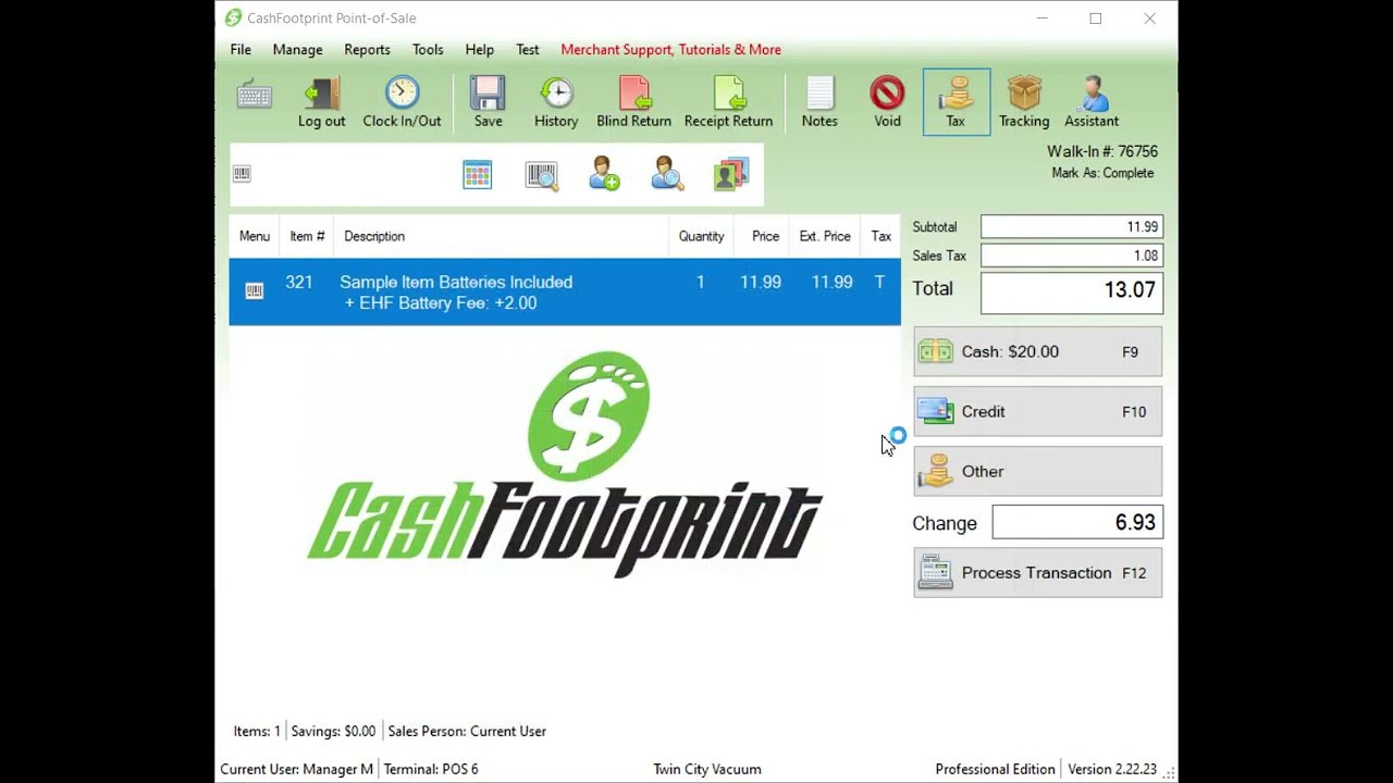 How to sell an item with a fee in CashFootprint