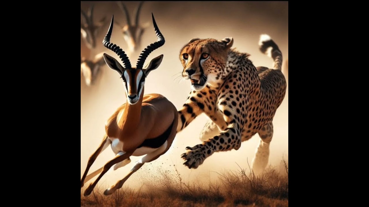 The cheetah first spots the deer from a distance and slowly gets closer. 