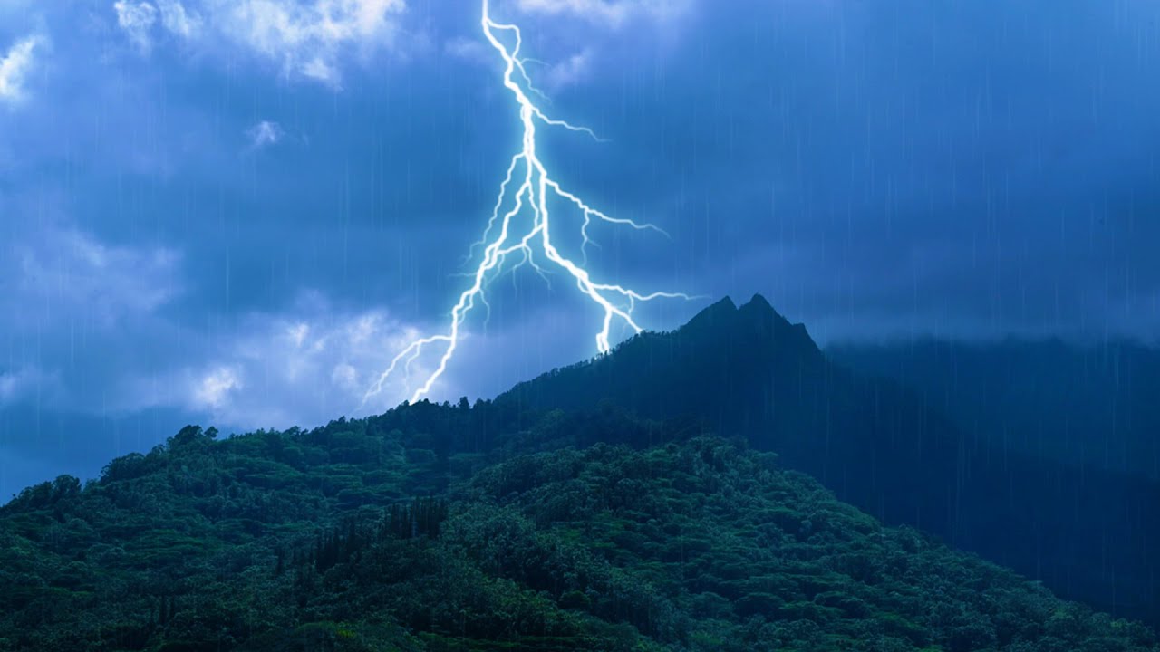 Heavy Rain + Rolling Thunder | Soothing Thunderstorm Ambience in the Mountains