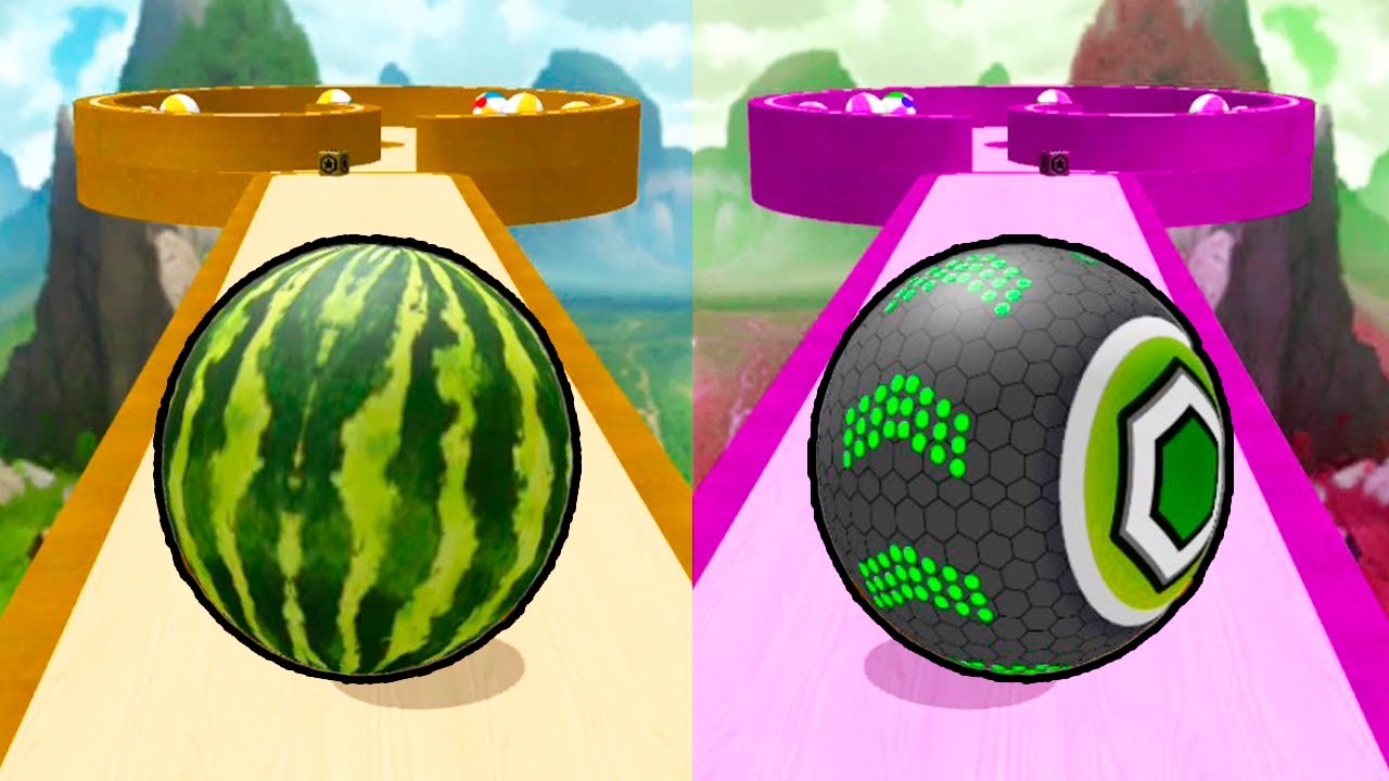 Racing Ball Rolling VS Reverse Levels! Who Will Win: Default Ball or Watermelon? Race-898