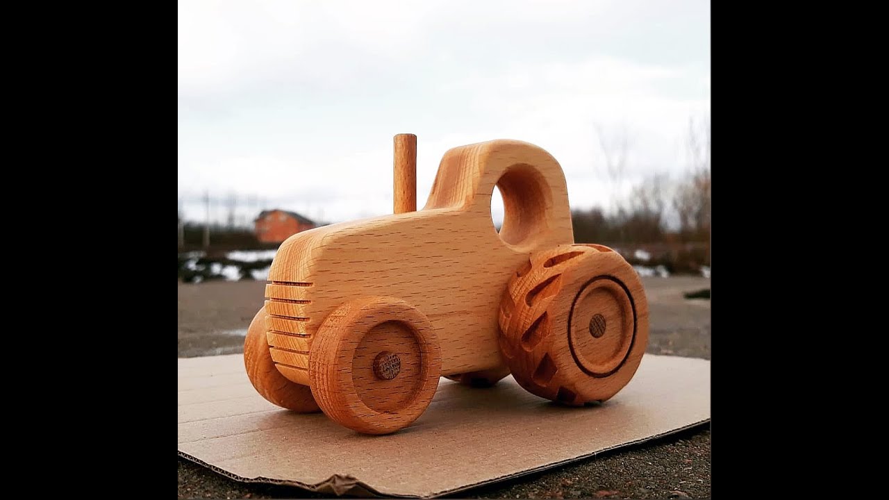 How to make a wooden tractor/ Как сделать деревянный трактор