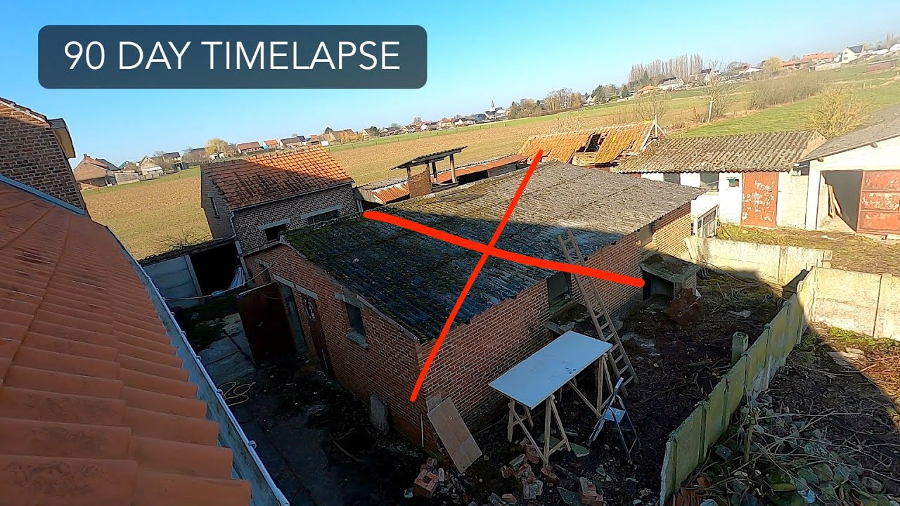Dangerous demolition of PIG BARN -  [Full demolition TIMELAPSE]