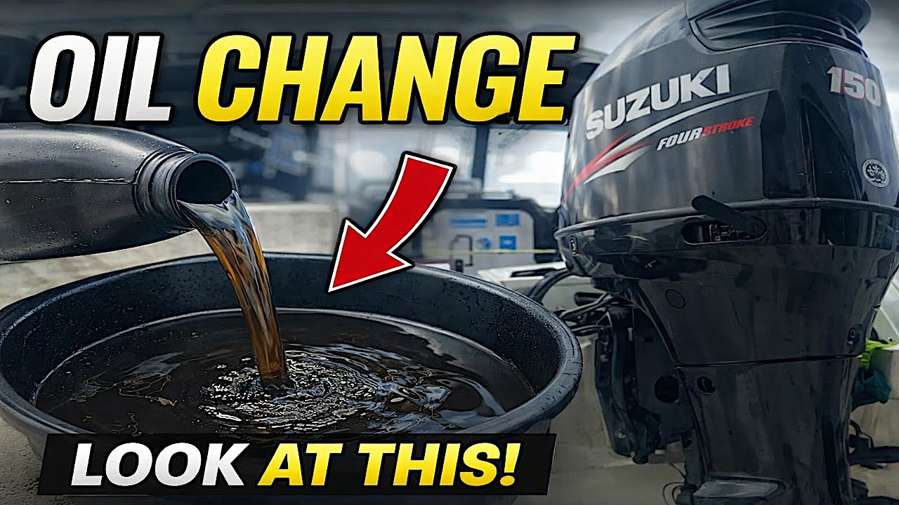 Apprentice Mechanic Does an Outboard Oil Change