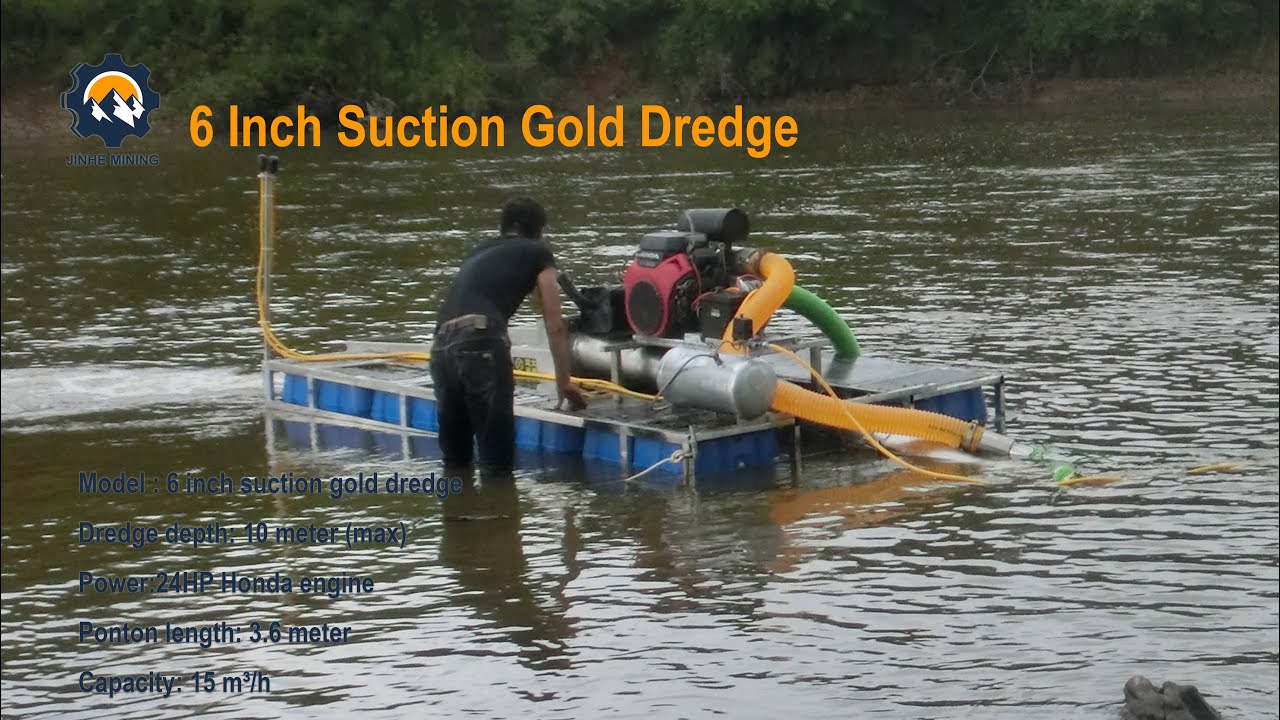 6 inch suction gold dredge for gold mining