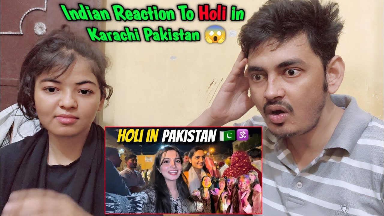 Indian React: Holi in Karachi Pakistan 🇵🇰 | Sri Swaminarayan Temple 🛕🕉️
