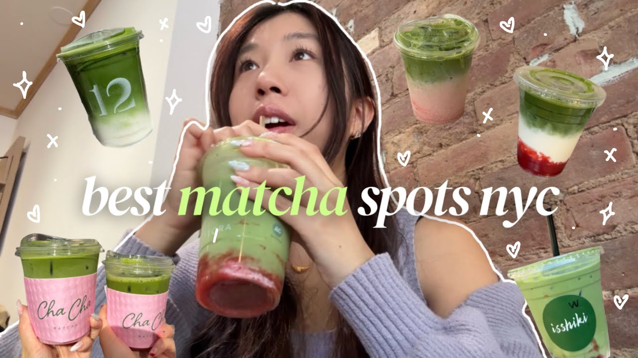 trying the BEST MATCHA spots in NEW YORK CITY 🍵☁️