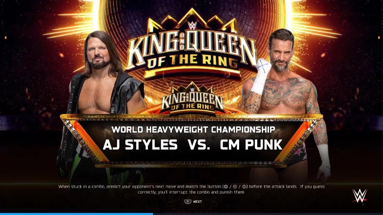 Aj styles vs cm punk for the world heavy championship 