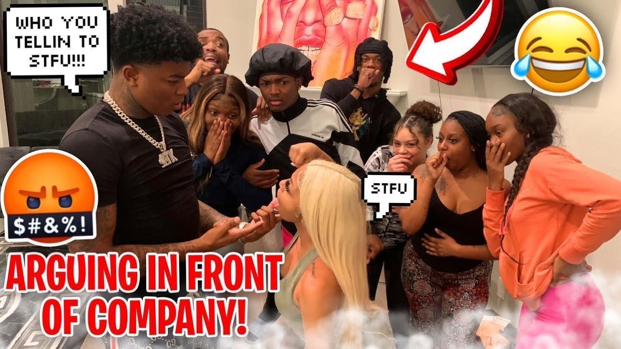 ARGUING INFRONT OF COMPANY PRANK!!