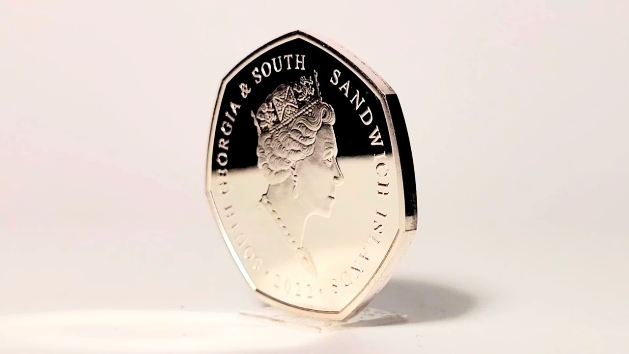 British Pobjoy Mint: 50 pence silver proof Blue Whale 2022 South Georgia and South Sandwich Islands