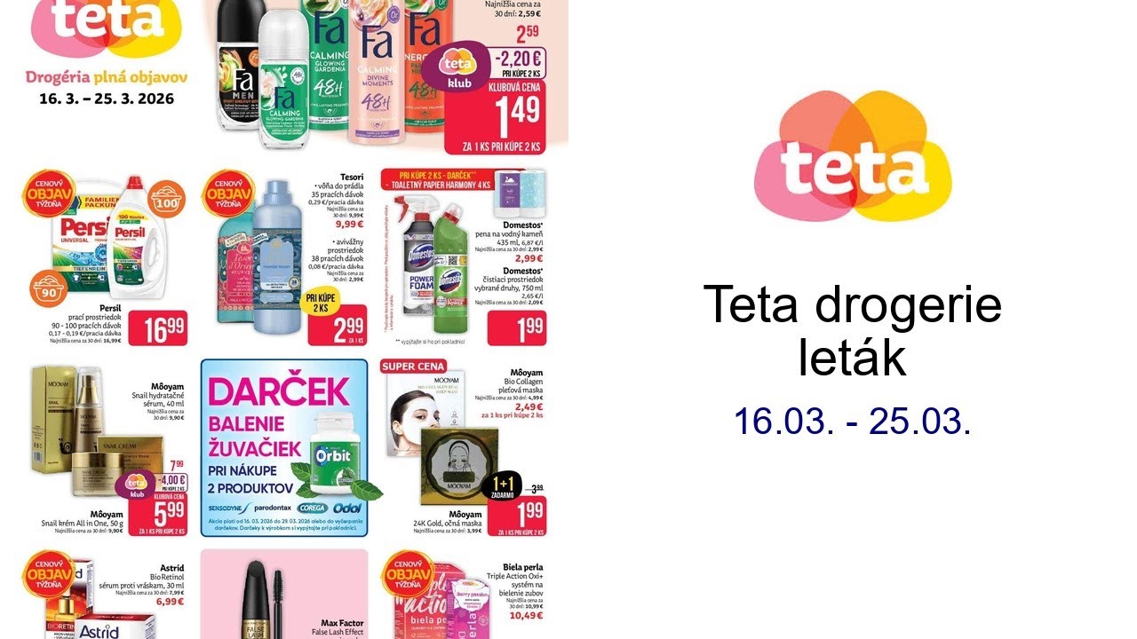 Teta drogerie leták 16.03. - 25.03.