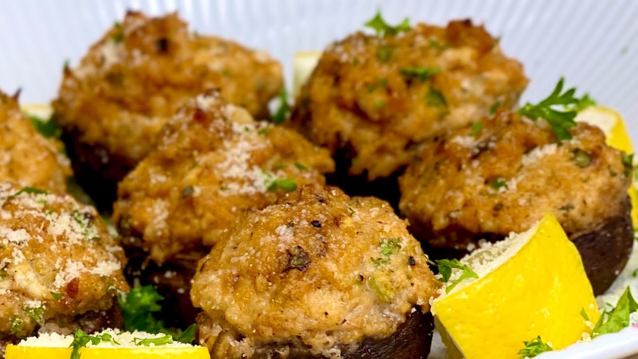 Crab Stuffed Mushrooms | The Perfect Side Dish/Appetizer