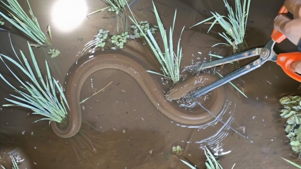 Ngobor Belut Babon di Sawah Habis Hujan | Area Sarang Ular