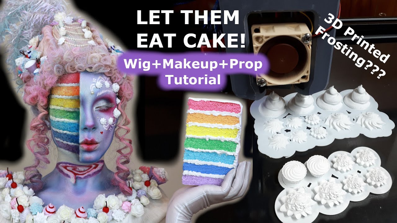 Rococco Cake Inspired Makeup - featuring 3d printed cupcakes and icing
