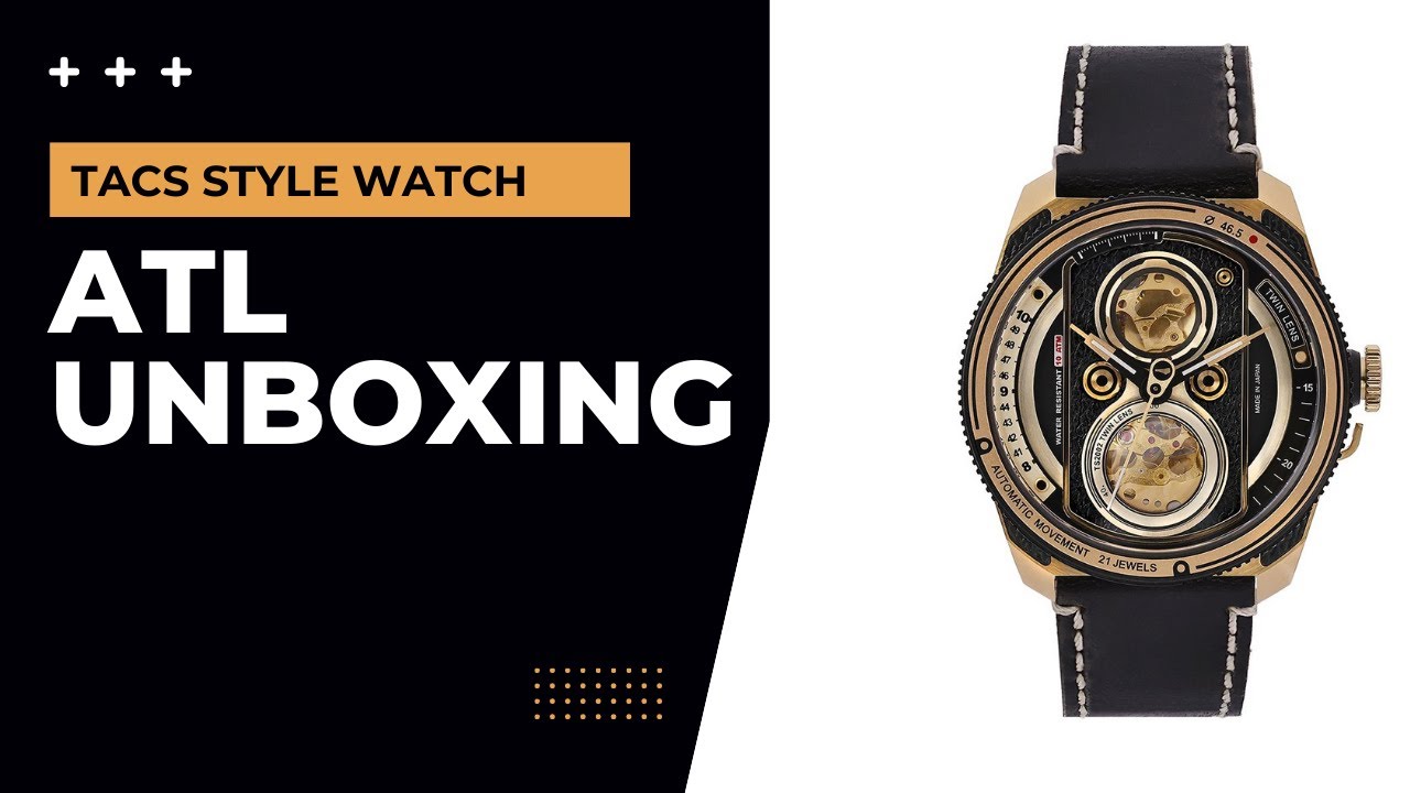Tacs Style Watch Automatic Twin Lens Retro Gold Unboxing