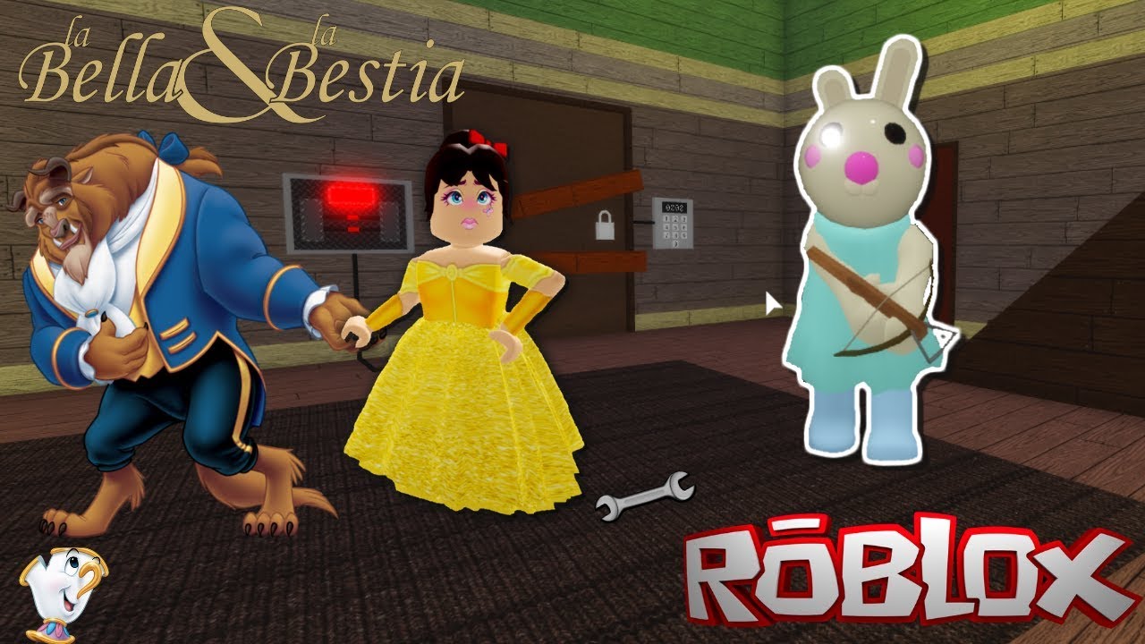 LA  BELLA Y LA BESTIA INTENTAN ESCAPAR DE PIGGY🐷- ROBLOX ESCAPA DE LA CERDA