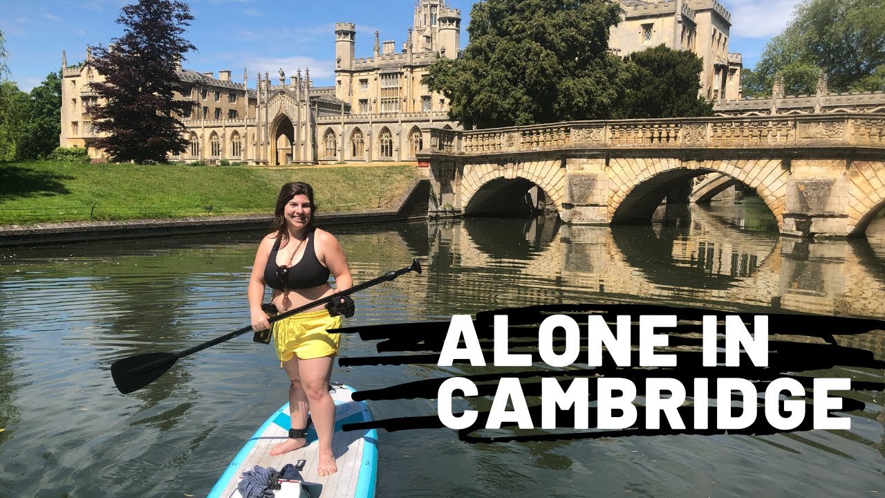 Alone on the river Cam - Paddle-boarding through Cambridge