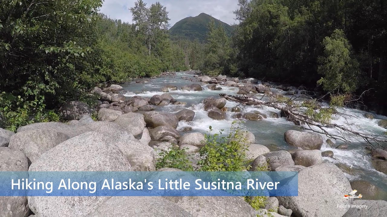 Hiking along the Little Susitna River in Alaska