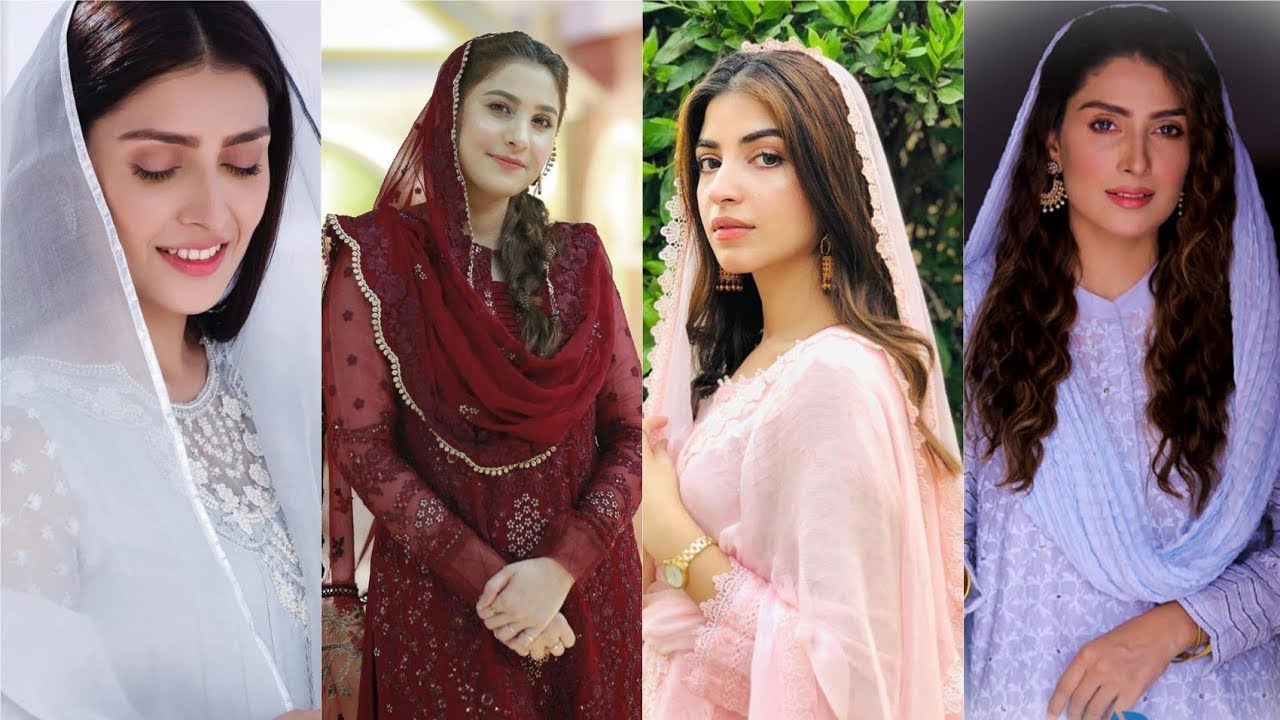 Pakistani actress in dupatta/how to carry  dupatta in different style on head 2023