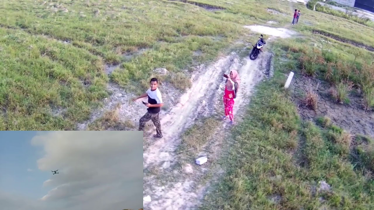 tes fitur orbit drone mjx b12 eis di angin kencang mantul😁😁🙏