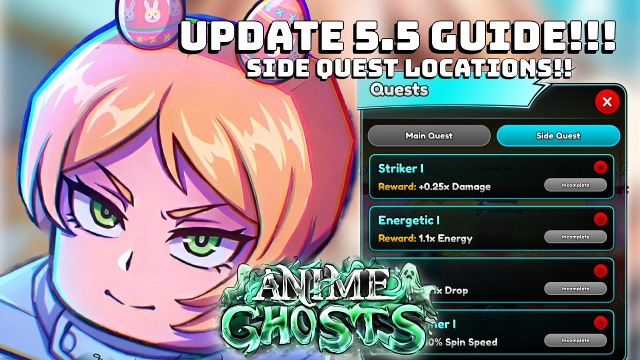 Руководство по обновлению 5.5 игры Anime Ghost!! Как найти все побочные задания в каждом мире!!! ...