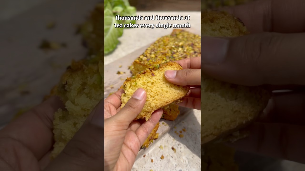 Eggless Super Soft Kesar & Pista Tea Cake