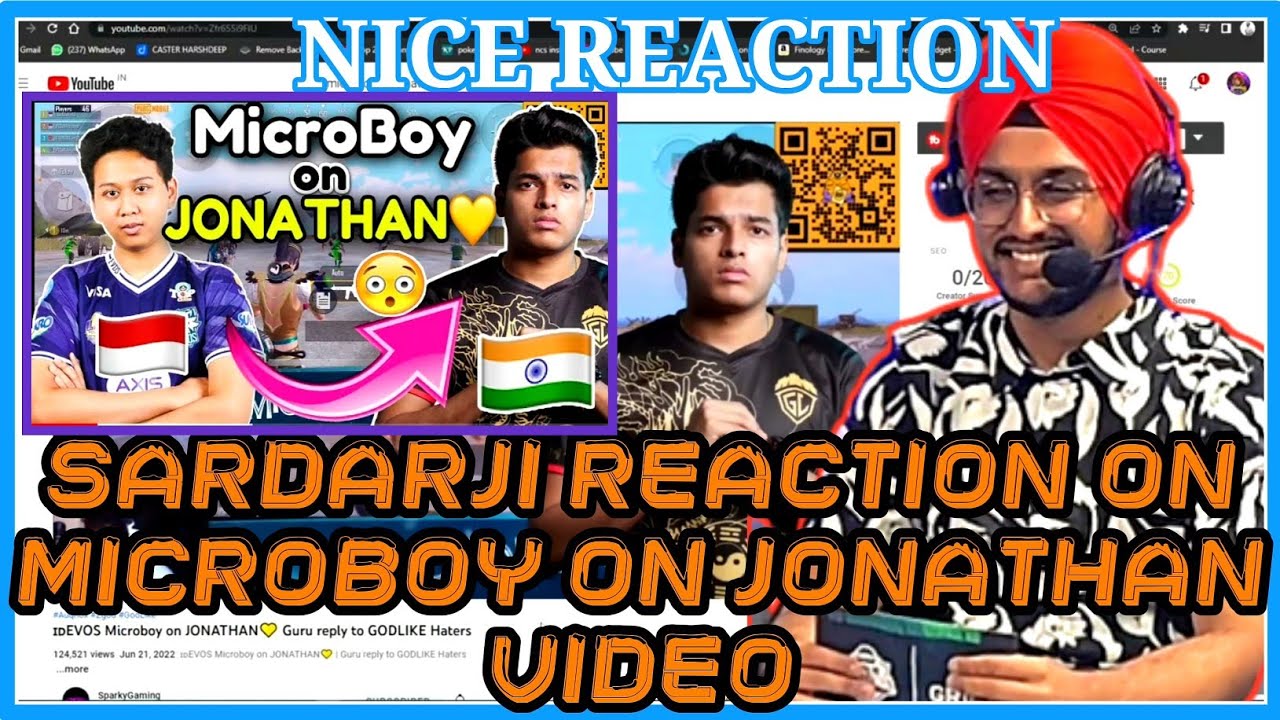 SARDARJI REACTION ON @sparkygamingindia  EVOS MICROBOY ON JONATHAN VIDEO @mapuboy4414