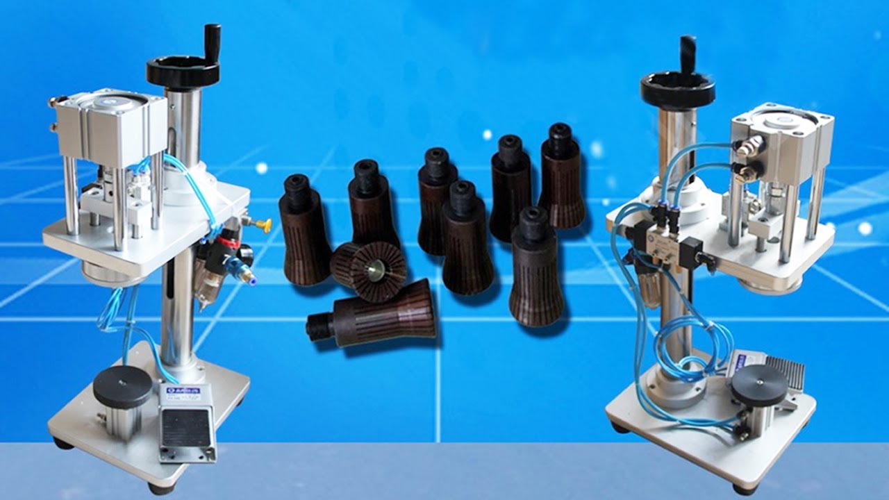 small bottle capping machine perfume containers semi automatic pneumatic capper  الهوائية آلة العقص
