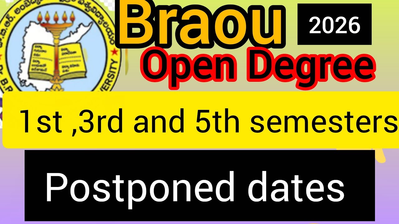 Dr BR ambedkar open university #postponed exam dates #1st,3rd, 5th semester #2026 #exam #viralvideo 