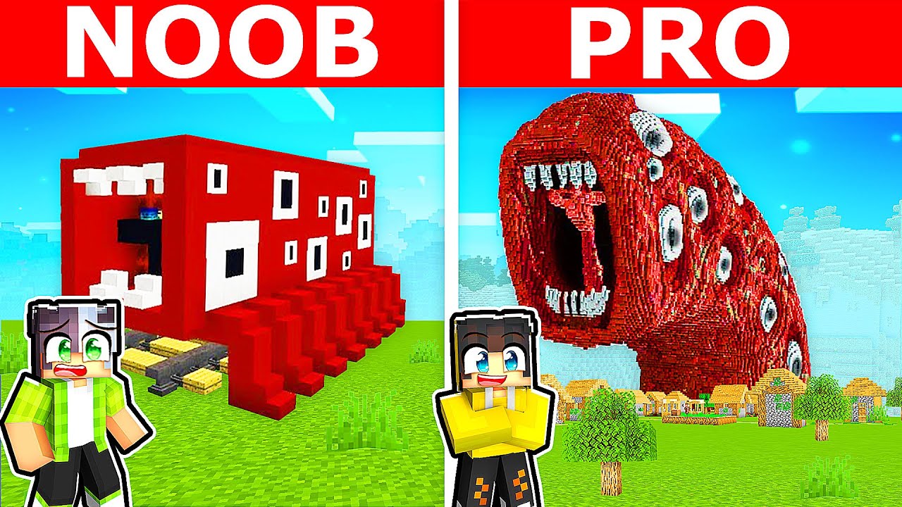 NOOB VS PRO TREN YİYEN SOLUCAN YAPI KAPIŞMASI! 🚂 | Minecraft