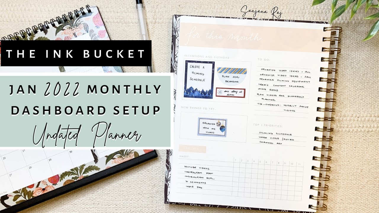 January 2022 Goals Setup | Ink Bucket Undated Planner 2022 Setup | Sanjana Raj