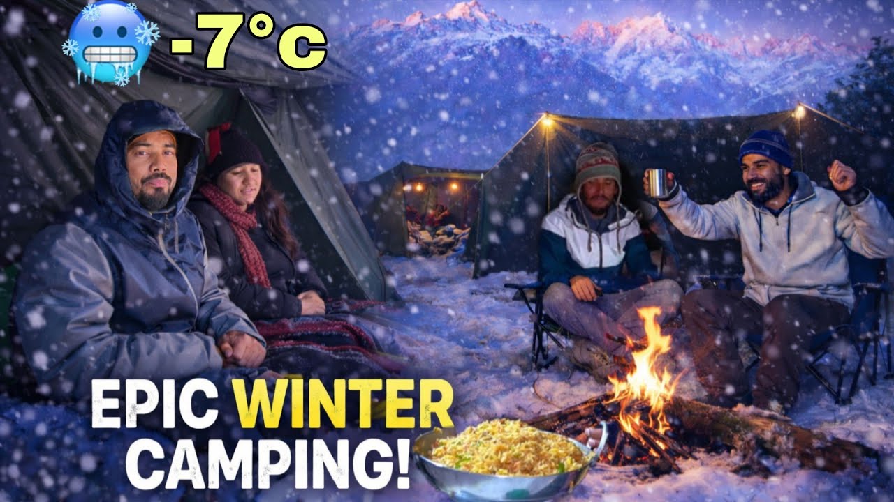 Group Jungle Camping In Cold Weather 🥶 | Snow Camping In India #vlog @Tejascamping 