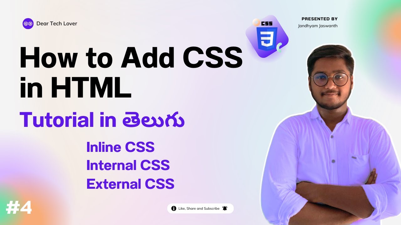 How to Add CSS in HTML | Inline CSS, Internal CSS, External CSS in Telugu Tutorial | Types of CSS