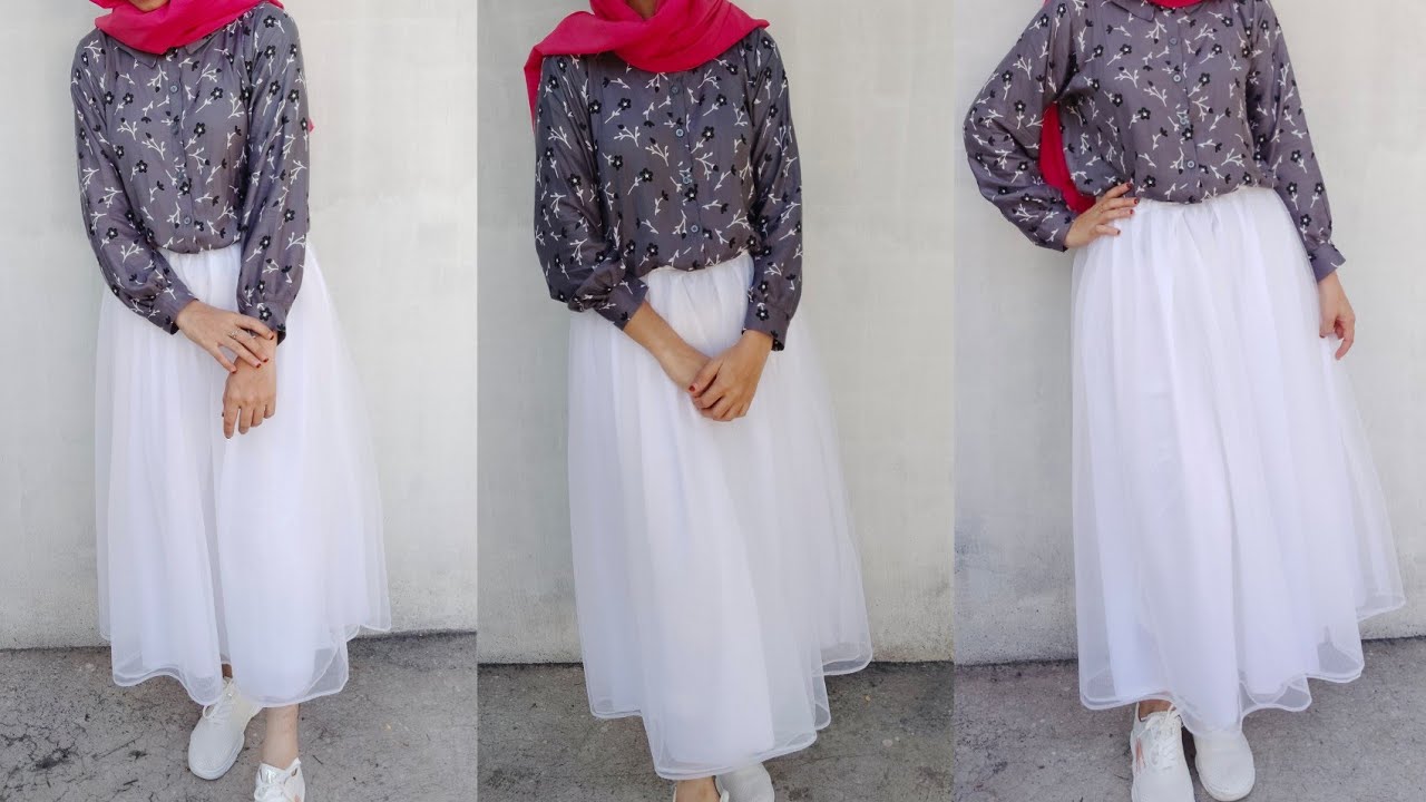 DIY - Long net skirt and top/pleated skirt and blouse full tutorial