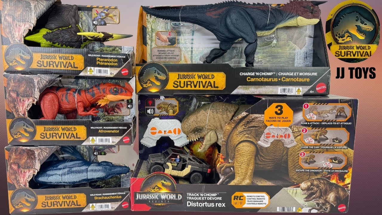 Jurassic World RC Distortaus Rex CHOMP ATTACK & Jurassic Survival Toys Unboxing