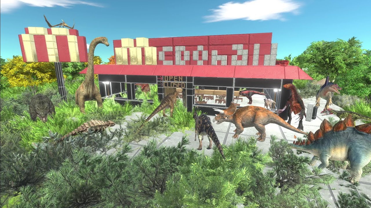 McDonald's in a dinosaur world. Come for the burgers! | Animal Revolt Battle Simulator