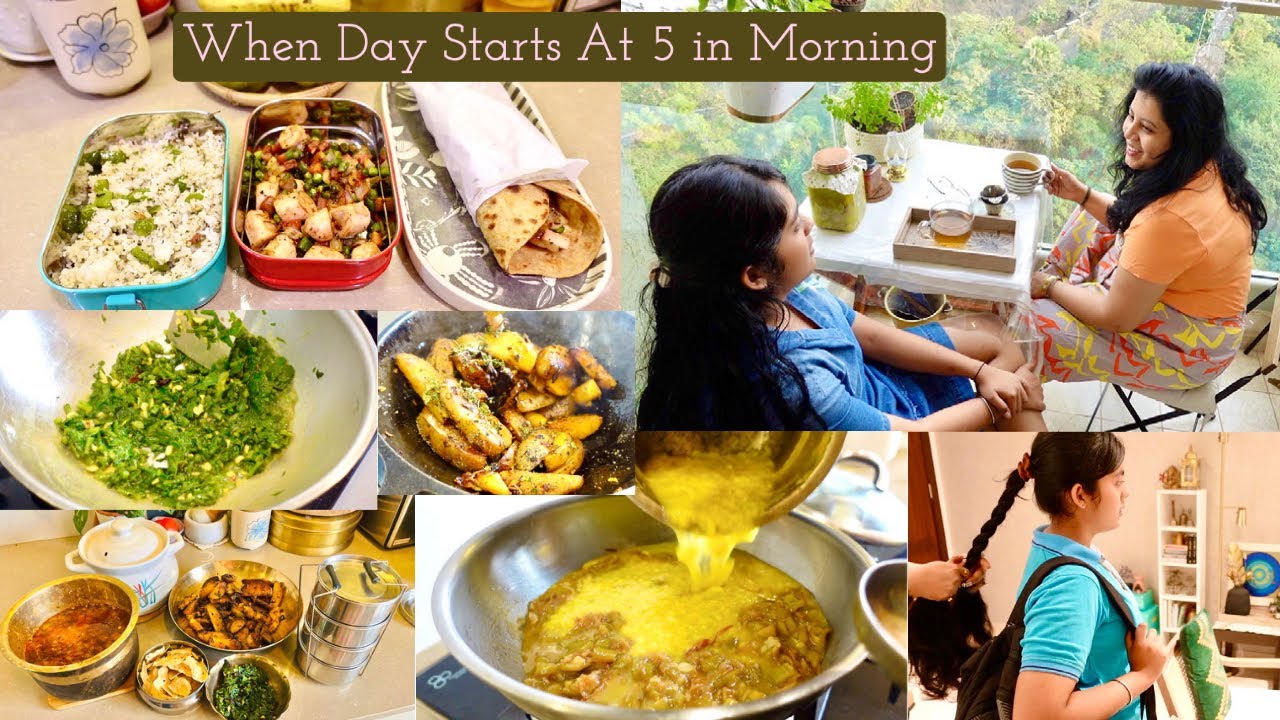 Day Starts At 5 am | Morning Routine in Weekday | School Tiffin, Breakfast & Quick Lunch Box Recipes