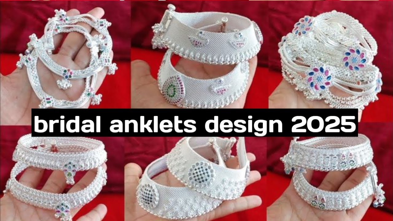 latest silver 🥰Dulhan payal designs  with weight & price / new silver heavy anklets designs #shorts