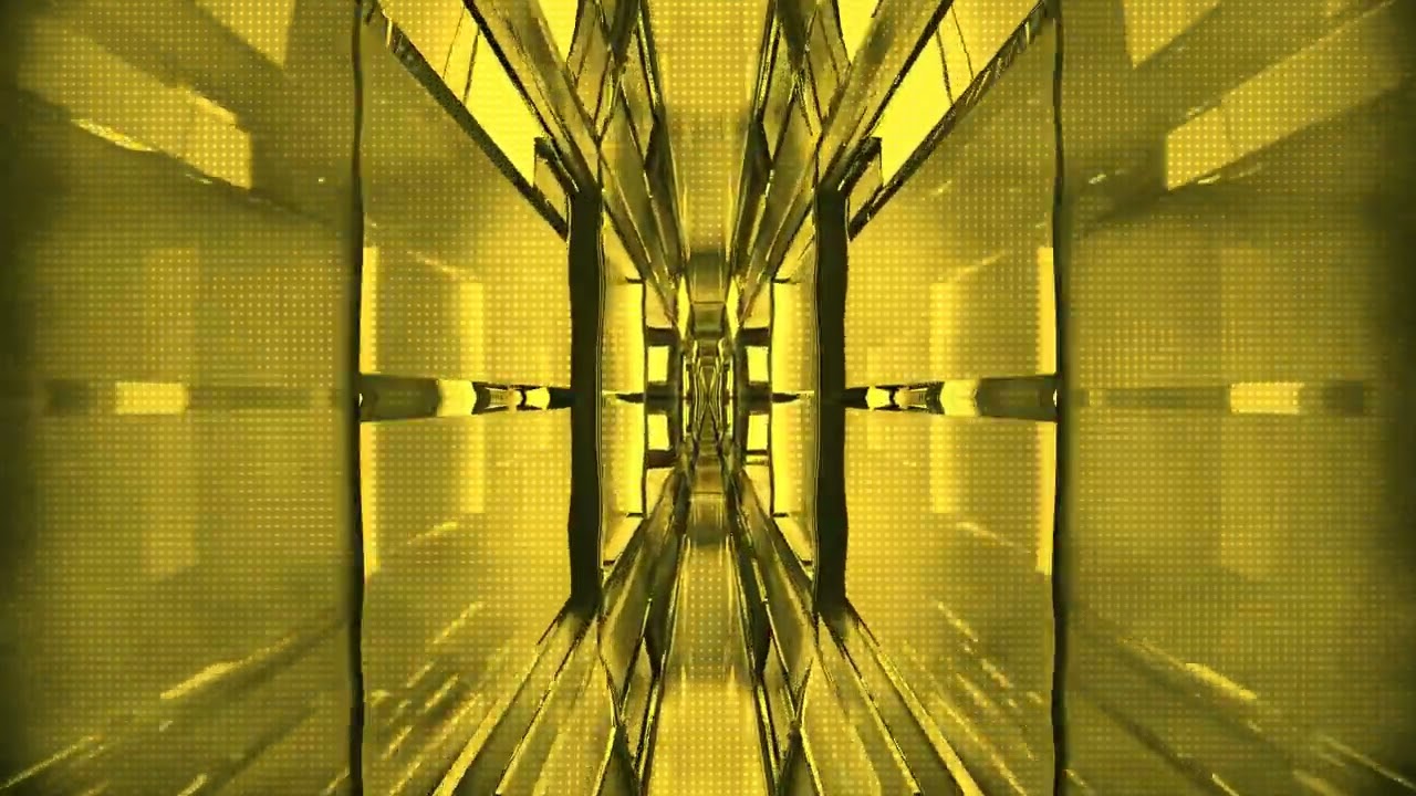 10 hours Yellow Neon Tunnel VJ Loop 4K UHD 60fps Screensaver Motion Background