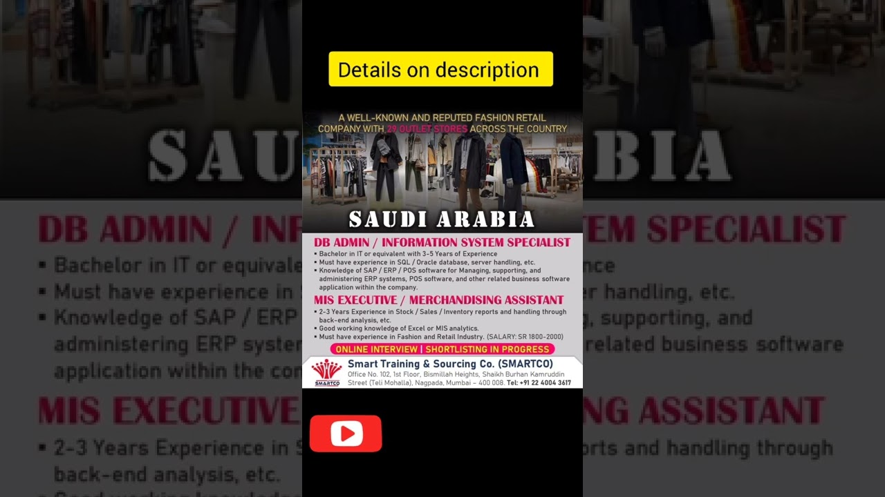 A WELL-KNOWN AND REPUTED FASHION RETAIL COMPANY WITH 29 OUTLET STORES ACROSS KSA